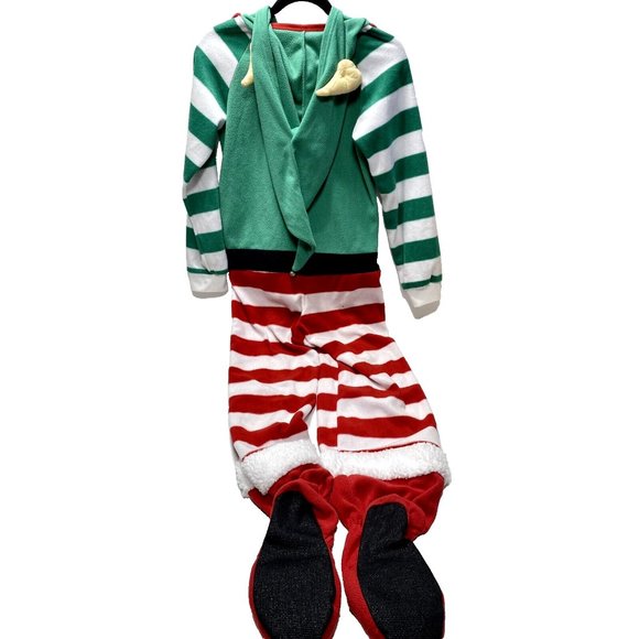 Elf Costume Funzietime Kids Sleep One piece Pj-Elf Warm Dress Up Size 14 Large - Picture 3 of 14